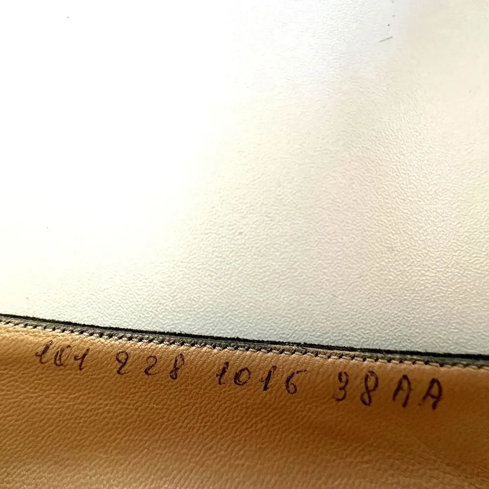 Gucci 1983 Vintage Grey Suede Bow Logo Kitten Heel Size 38 AA